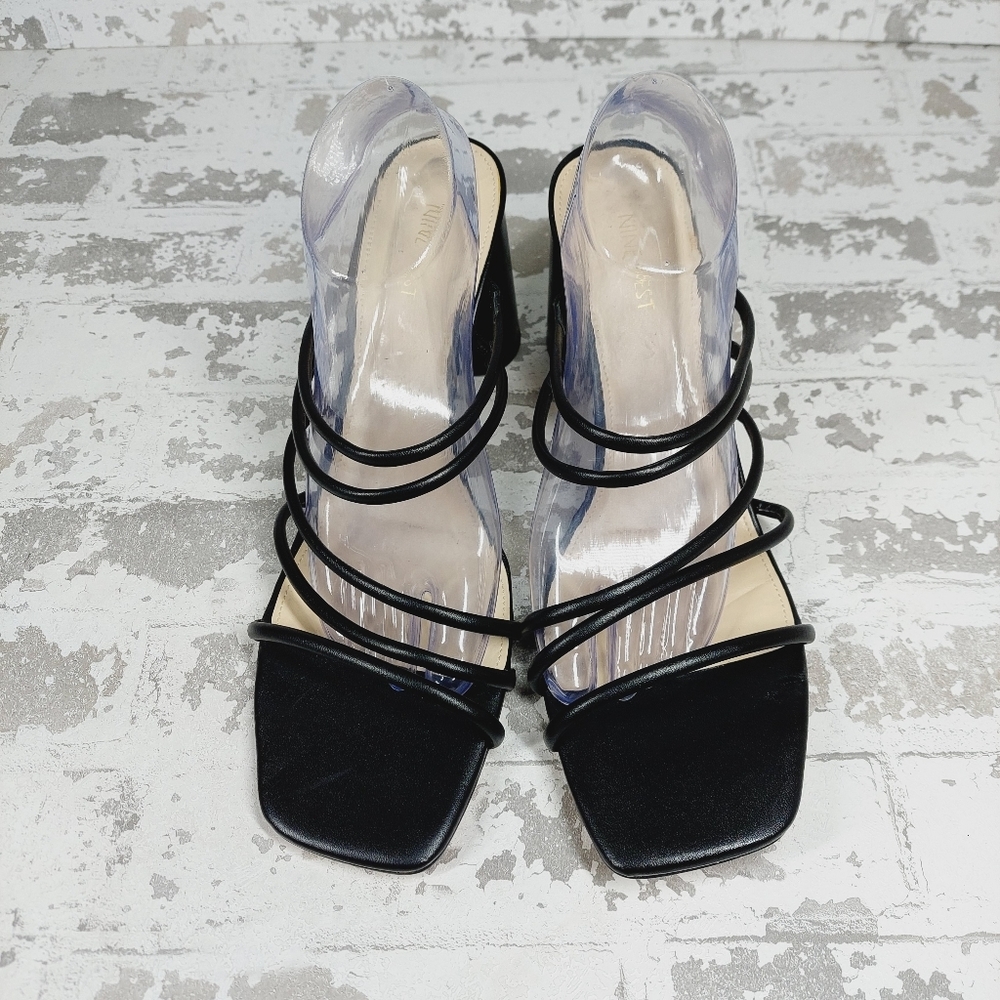 New Nine West Womens Getcha 3 Faux Leather Slip On Heels C67 - Picture 4 of 12
